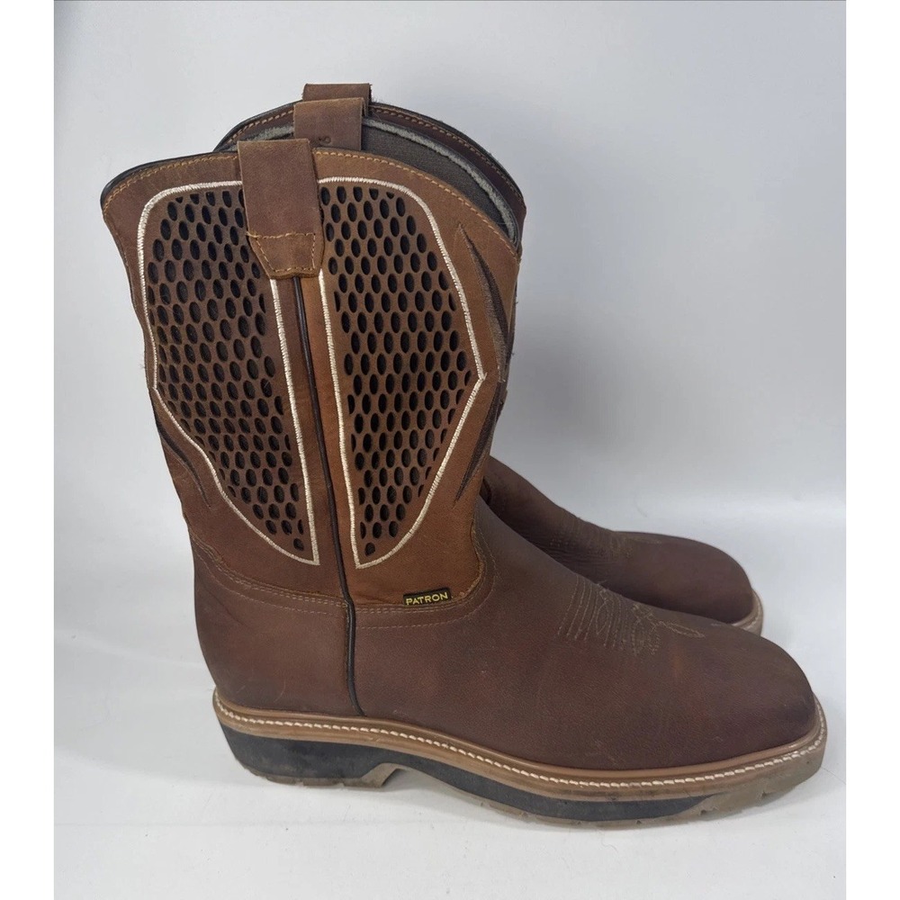 Patron Leather/Upper Mesh Cowboy work boots size 11 brown